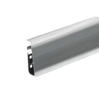 Плинтус напольный ПВХ Cezar HI-LINE PRESTIGE Брашированный Алюминий, 201