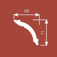 Карниз Cosca Decor KX005 69х71х2000 мм