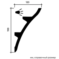 Карниз Европласт 1.50.624 жёсткий 120х199х2000 мм