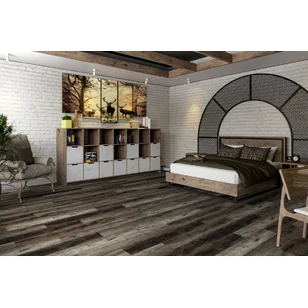 Кварц-виниловая LVT плитка DAMY FLOOR FAMILY TCM369-7-LVT Дуб Рустикальный Черный