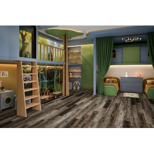 Кварц-виниловая LVT плитка DAMY FLOOR FAMILY TCM369-7-LVT Дуб Рустикальный Черный