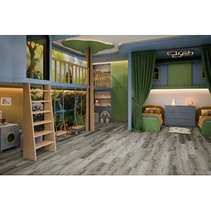 Кварцевый SPC ламинат DAMY FLOOR FAMILY TCM369-28 Дуб Рустикальный Cерый