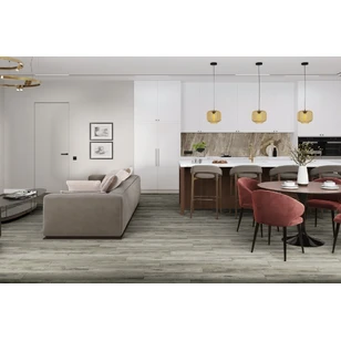 Кварцевый SPC ламинат DAMY FLOOR FAMILY TCM369-28 Дуб Рустикальный Cерый