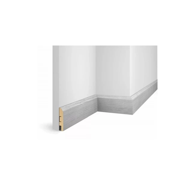 Плинтус напольный МДФ Cosca Decor экошпон WP07 Дуб Старинный светло-серый Плинтус напольный МДФ Cosca Decor экошпон WP07 Дуб Старинный светло-серый