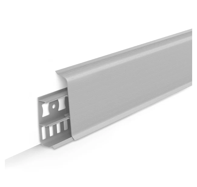 Напольный плинтус ПВХ Ideal Deconika (Деконика) Д70 СВЕТЛО-СЕРЫЙ 002 Напольный плинтус ПВХ Ideal Deconika (Деконика) Д70 СВЕТЛО-СЕРЫЙ 002