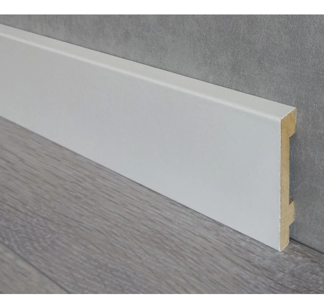 Плинтус напольный МДФ OHZ HM-1950, Белый Плинтус напольный МДФ OHZ HM-1950, Белый