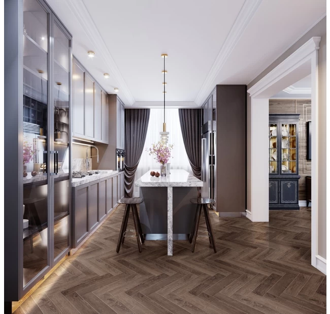 Виниловый пол Cronafloor Herringbone Дуб Тулуза H001 Виниловый пол Cronafloor Herringbone Дуб Тулуза H001