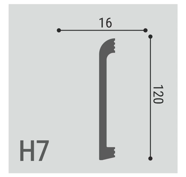 Плинтус напольный Де Багет XPS POLYMER Н 7 120/16 Плинтус напольный Де Багет XPS POLYMER Н 7 120/16