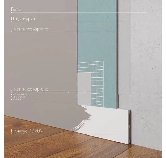 Плинтус напольный Decor-Dizayn DD709 Плинтус напольный Decor-Dizayn DD709