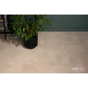Кварц-виниловый пол Vinilam Ceramo Glue Бетон Белый 71615