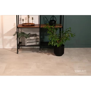 Кварц-виниловый пол Vinilam Ceramo Glue Бетон Белый 71615