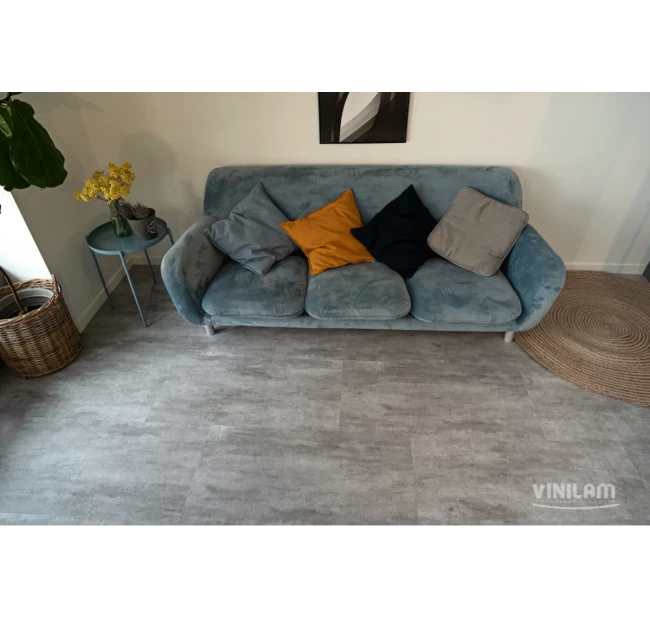 Виниловый ламинат Vinilam Ceramo Stone Glue Цемент Светлый 71614 Виниловый ламинат Vinilam Ceramo Stone Glue Цемент Светлый 71614