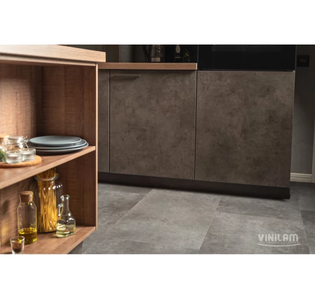 Виниловый ламинат Vinilam Ceramo Stone Glue Цемент Стальной 71610 Виниловый ламинат Vinilam Ceramo Stone Glue Цемент Стальной 71610