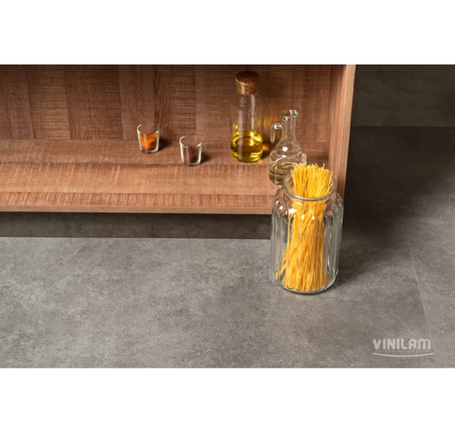 Виниловый ламинат Vinilam Ceramo Stone Цемент Стальной 71610 Виниловый ламинат Vinilam Ceramo Stone Цемент Стальной 71610