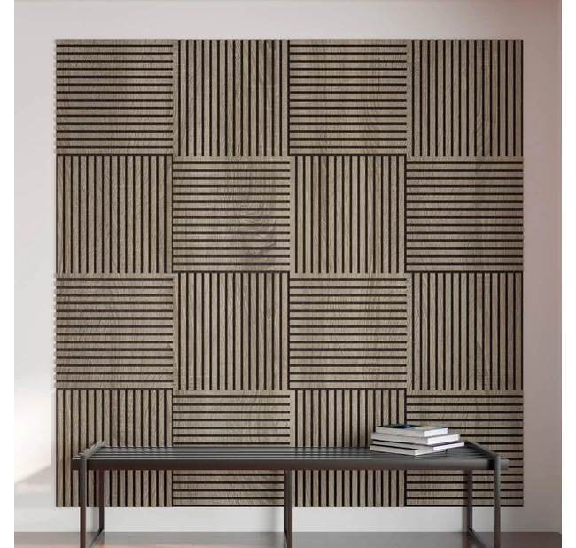 Реечная панель акустическая Stella Standart Дуб Винтаж 600x600 Реечная панель акустическая Stella Standart Дуб Винтаж 600x600