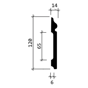 Плинтус Европласт 1.53.108 жесткий 2000х120х14 мм