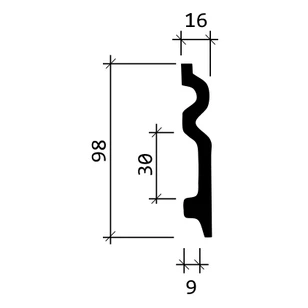 Плинтус Европласт 1.53.109 жесткий 2000х98х16 мм