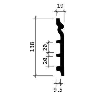 Плинтус Европласт 1.53.110 жесткий 2000х138х19 мм