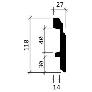 Плинтус Европласт 1.53.101 жесткий 2000х110х27 мм