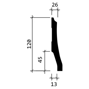 Плинтус Европласт 1.53.104 жесткий 2000х120х26 мм