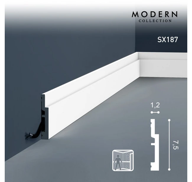 Плинтус гибкий Orac Decor SX187F 2000х75х12 мм Плинтус гибкий Orac Decor SX187F 2000х75х12 мм
