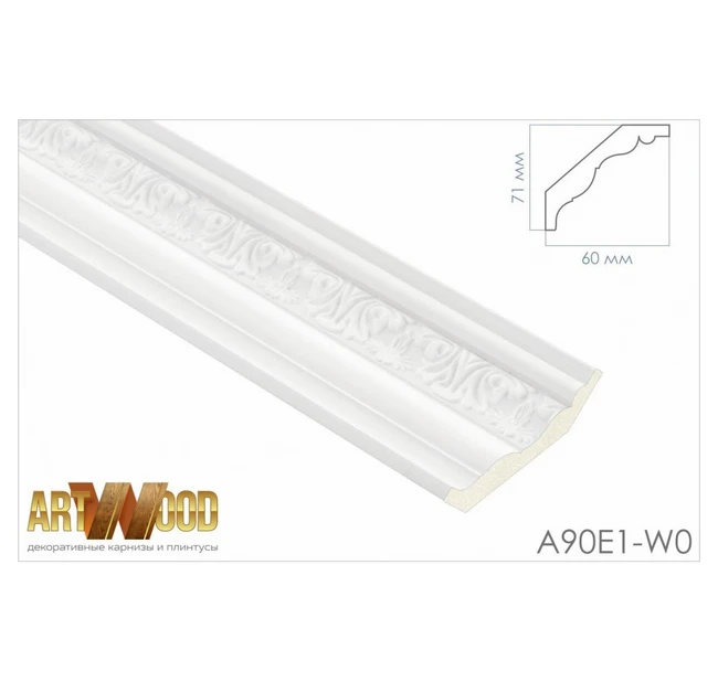 Плинтус потолочный Hi Wood A90 71х60х2000 мм Плинтус потолочный Hi Wood A90 71х60х2000 мм
