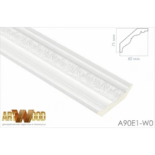 Плинтус потолочный Hi Wood A90 71х60х2000 мм