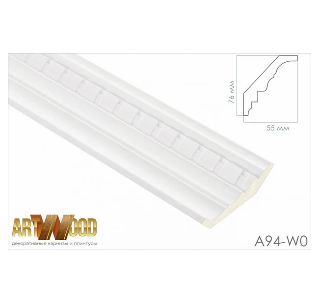 Плинтус потолочный Hi Wood A94 76х55х2000 мм Плинтус потолочный Hi Wood A94 76х55х2000 мм