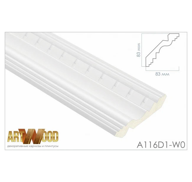 Плинтус потолочный Hi Wood A116D1-W0 83х83х2400 мм Плинтус потолочный Hi Wood A116D1-W0 83х83х2400 мм