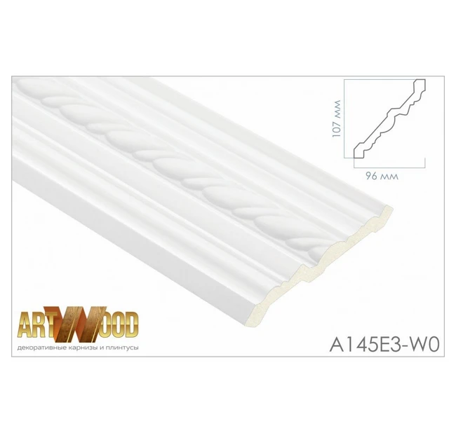 Плинтус потолочный Hi Wood A145E3-W0 107х96х2400 мм Плинтус потолочный Hi Wood A145E3-W0 107х96х2400 мм