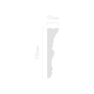 Плинтус потолочный Hi Wood M1707 17х70х2000 мм