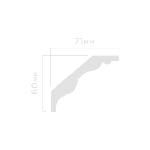Плинтус потолочный Hi Wood A90E2 71х60х2000 мм