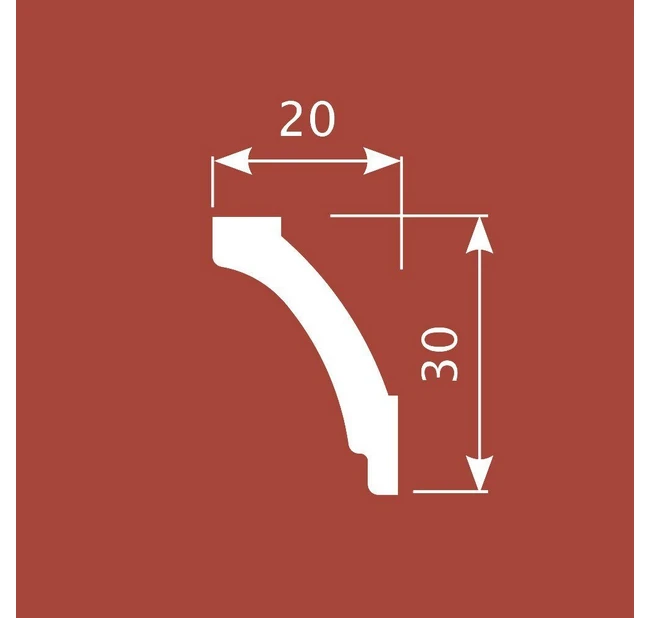 Карниз Cosca Decor KX030 30х20х2000 мм Карниз Cosca Decor KX030 30х20х2000 мм