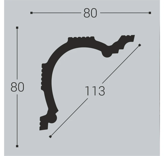 Потолочный карниз Bello Deco К1 80/80 Потолочный карниз Bello Deco К1 80/80