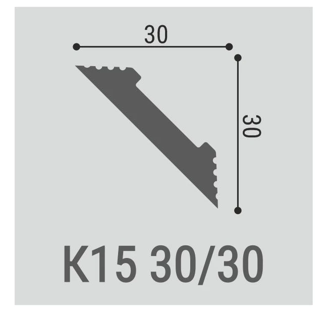 Потолочный карниз Bello Deco К15 30-30 Потолочный карниз Bello Deco К15 30-30
