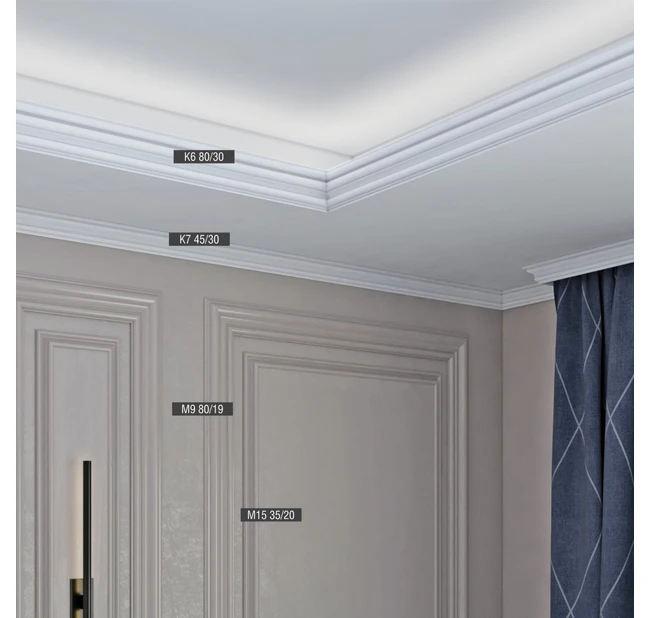 Потолочный карниз Bello Deco К6 80-30 Потолочный карниз Bello Deco К6 80-30