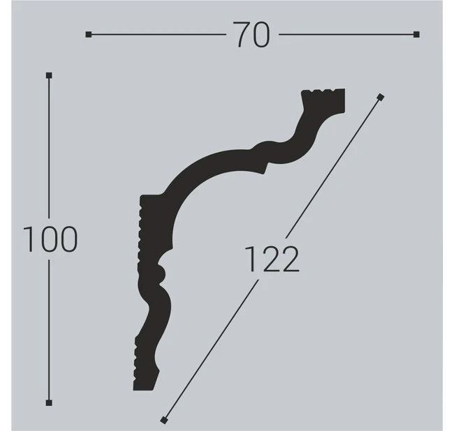 Потолочный карниз Bello Deco К10 100-70 Потолочный карниз Bello Deco К10 100-70