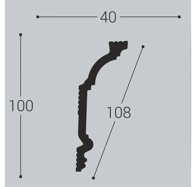 Потолочный карниз Bello Deco К3 100/40 Потолочный карниз Bello Deco К3 100/40