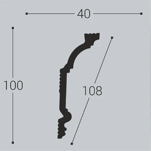 Потолочный карниз Bello Deco К3 100/40