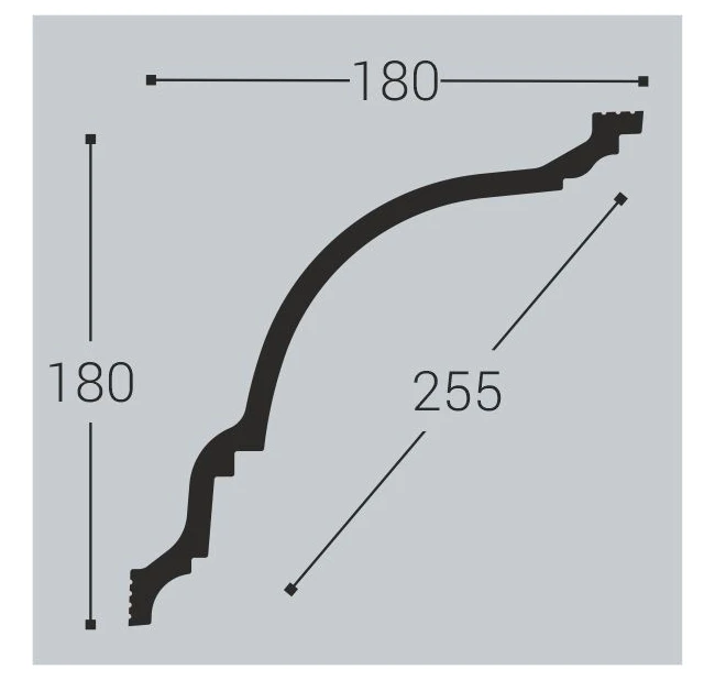 Потолочный карниз Bello Deco К23 180-180 Потолочный карниз Bello Deco К23 180-180