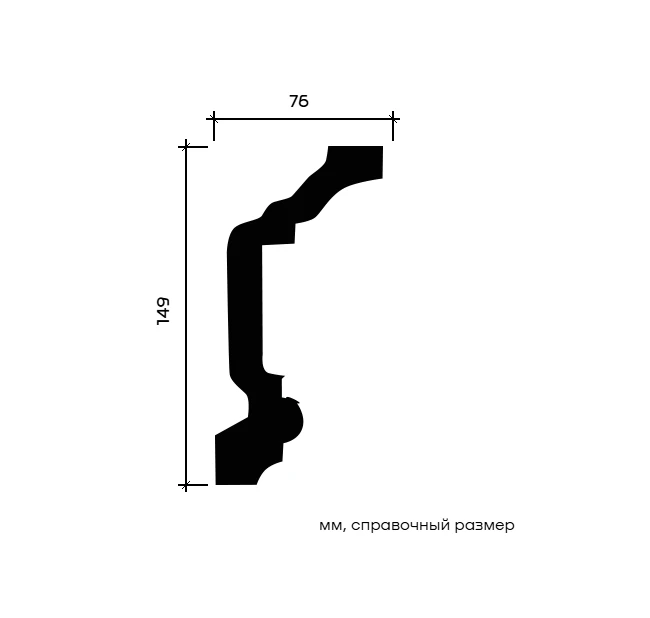 Карниз Европласт 1.50.146 жёсткий 76х149х2000 мм Карниз Европласт 1.50.146 жёсткий 76х149х2000 мм