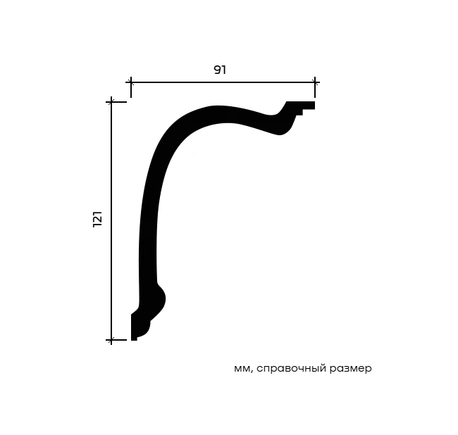 Карниз Европласт 1.50.180 гибкий 91х121х2000 мм Карниз Европласт 1.50.180 гибкий 91х121х2000 мм