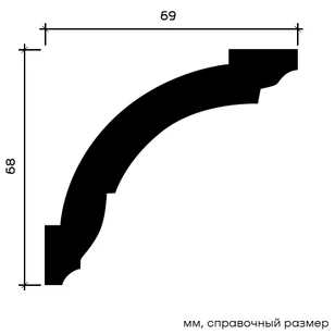 Карниз Европласт 1.50.101 жёсткий 69х68х2000 мм