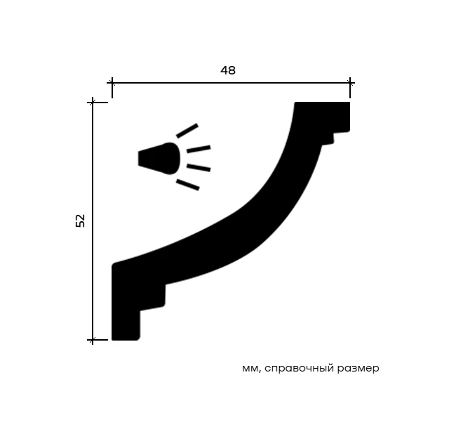 Карниз Европласт 1.50.215 гибкий 48х52х2000 мм Карниз Европласт 1.50.215 гибкий 48х52х2000 мм
