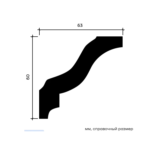 Карниз Европласт 1.50.105 гибкий 63х60х2000 мм Карниз Европласт 1.50.105 гибкий 63х60х2000 мм