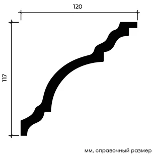 Карниз Европласт 1.50.148 жёсткий 120х117х2000 мм