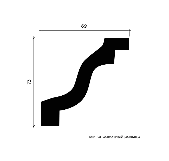 Карниз Европласт 1.50.143 гибкий 69х73х2000 мм Карниз Европласт 1.50.143 гибкий 69х73х2000 мм
