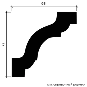 Карниз Европласт 1.50.141 жёсткий 68х72х2000 мм