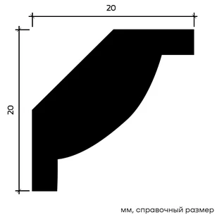 Карниз Европласт 1.50.297 жёсткий 20х20х2000 мм