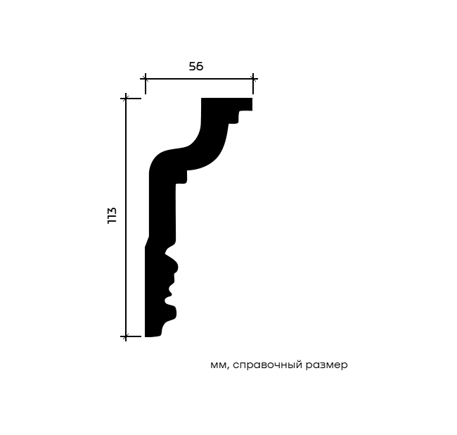 Карниз Европласт 1.50.119 гибкий 56х113х2000 мм Карниз Европласт 1.50.119 гибкий 56х113х2000 мм